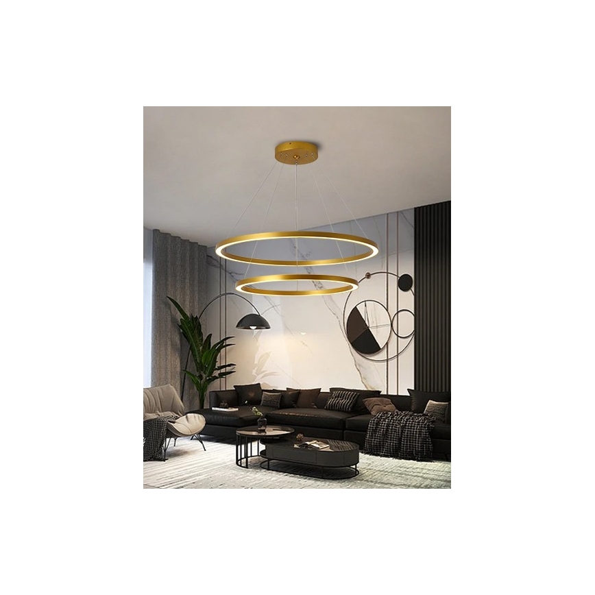 Immax NEO 07159-G80-60 - LED Reguliuojamas pakabinamas sietynas FINO LED/93W/230V Tuya aukso + valdymo pultas