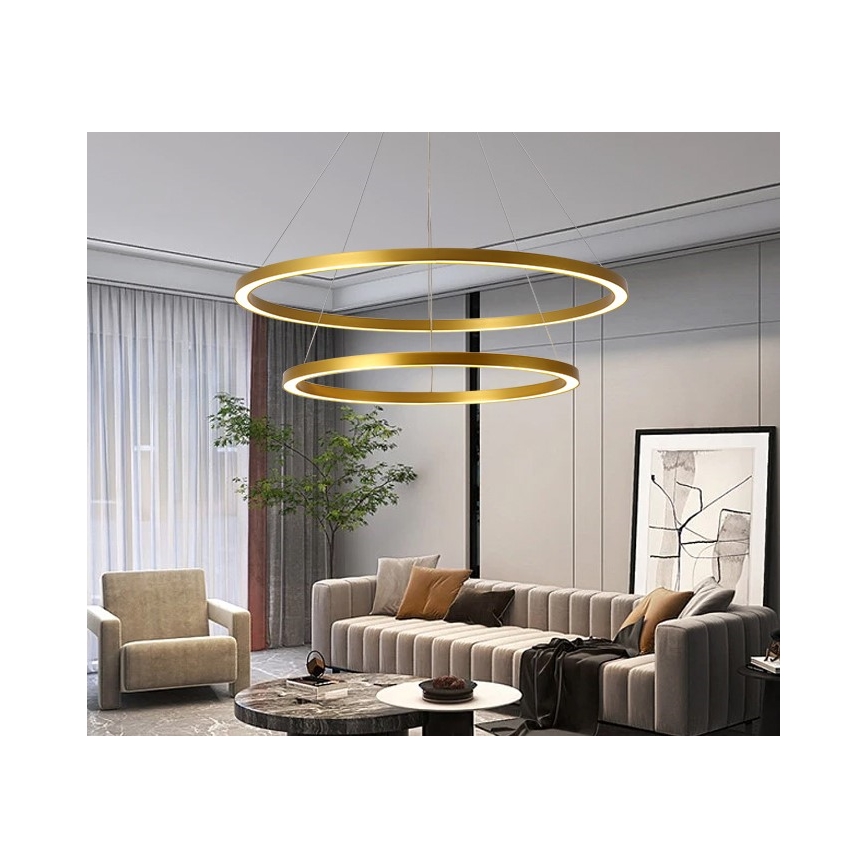 Immax NEO 07159-G80-60 - LED Reguliuojamas pakabinamas sietynas FINO LED/93W/230V Tuya aukso + valdymo pultas