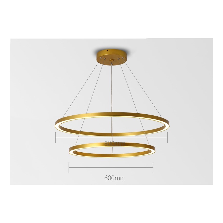 Immax NEO 07159-G80-60 - LED Reguliuojamas pakabinamas sietynas FINO LED/93W/230V Tuya aukso + valdymo pultas