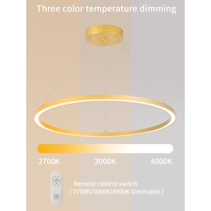 Immax NEO 07159-G80 - LED Reguliuojamas pakabinamas sietynas FINO LED/60W/230V Tuya aukso + valdymo pultas