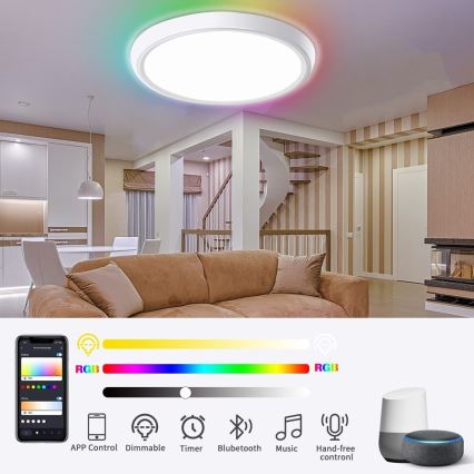 Immax NEO 07164-40 - LED RGB+CCT Reguliuojamas lubų šviestuvas NEO LITE TUDO LED/50W/230V Wi-Fi Tuya + nuotolinio valdymo pultas