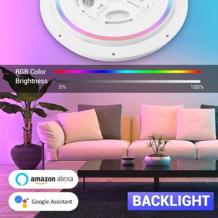 Immax NEO 07164-40 - LED RGB+CCT Reguliuojamas lubų šviestuvas NEO LITE TUDO LED/50W/230V Wi-Fi Tuya + nuotolinio valdymo pultas