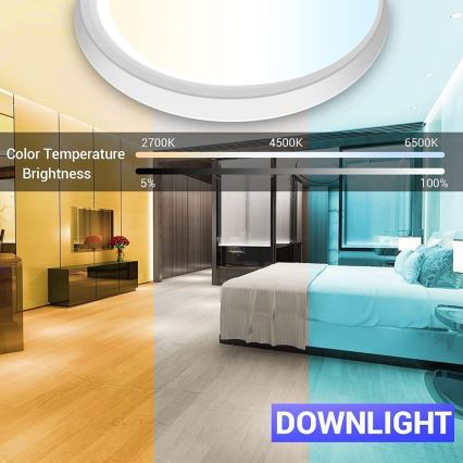 Immax NEO 07164-40 - LED RGB+CCT Reguliuojamas lubų šviestuvas NEO LITE TUDO LED/50W/230V Wi-Fi Tuya + nuotolinio valdymo pultas
