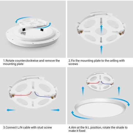 Immax NEO 07164-40 - LED RGB+CCT Reguliuojamas lubų šviestuvas NEO LITE TUDO LED/50W/230V Wi-Fi Tuya + nuotolinio valdymo pultas