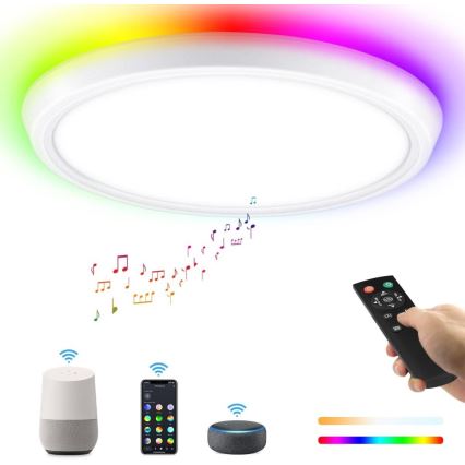 Immax NEO 07164-40 - LED RGB+CCT Reguliuojamas lubų šviestuvas NEO LITE TUDO LED/50W/230V Wi-Fi Tuya + nuotolinio valdymo pultas