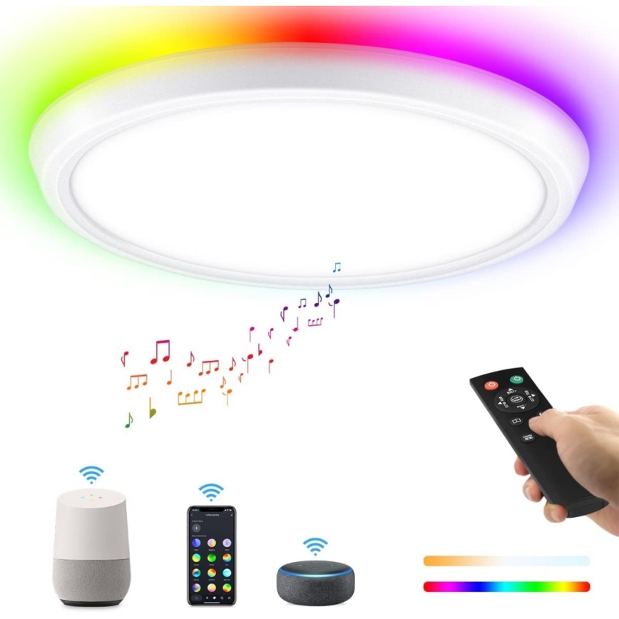 Immax NEO 07164-40 - LED RGB+CCT Reguliuojamas lubų šviestuvas NEO LITE TUDO LED/50W/230V Wi-Fi Tuya + nuotolinio valdymo pultas