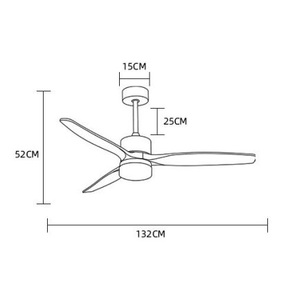 Immax NEO 07165-S - LED lubinis ventiliatorius ELEGANTE LED/18W/230V ąžuolas Wi-Fi Tuya + nuotolinio valdymo pultas