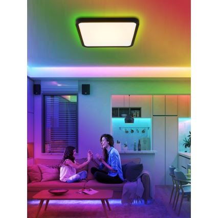 Immax NEO 07167-B40 - LED RGB+CCT Pritemdomas lubinis šviestuvas NEO LITE TUDO LED/50W/230V Wi-Fi Tuya juoda + nuotolinio valdymo pultas