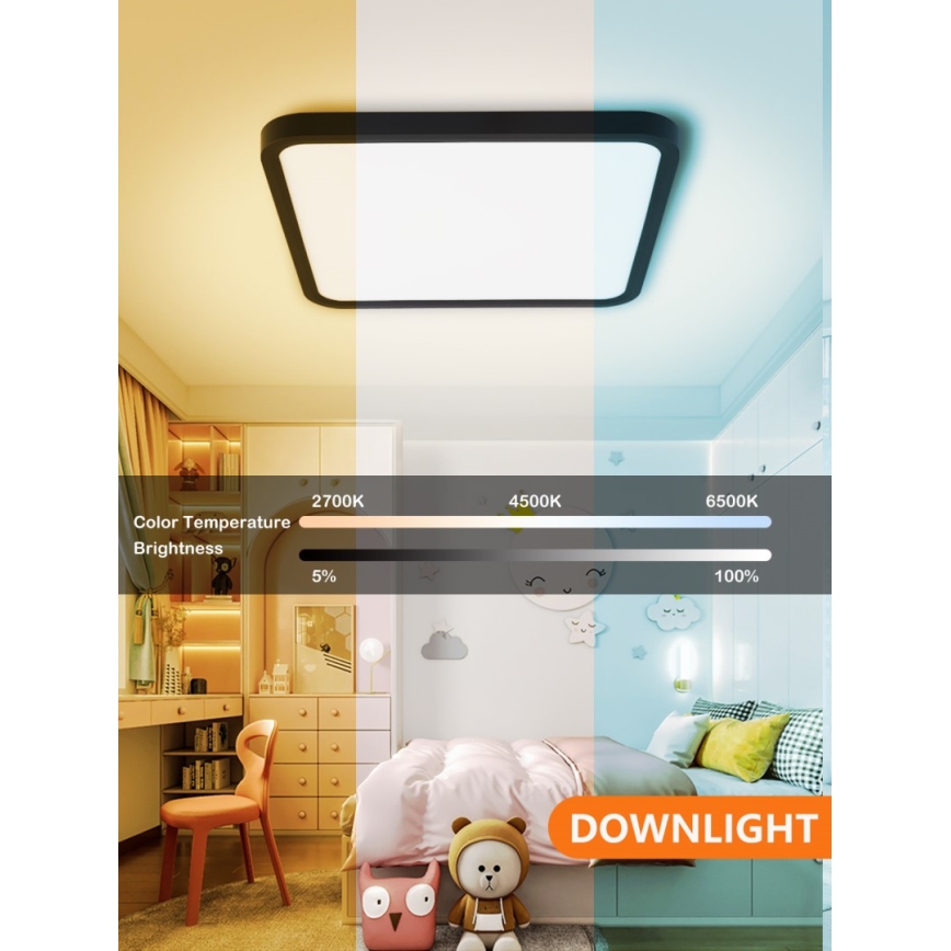 Immax NEO 07167-B40 - LED RGB+CCT Pritemdomas lubinis šviestuvas NEO LITE TUDO LED/50W/230V Wi-Fi Tuya juoda + nuotolinio valdymo pultas