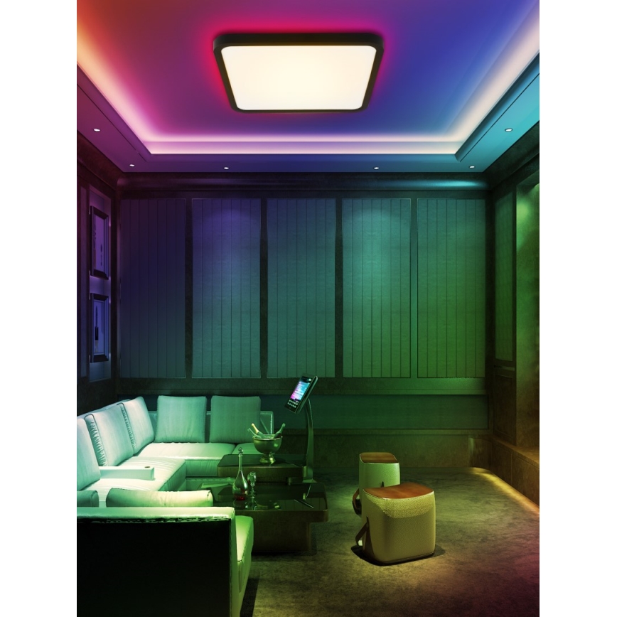 Immax NEO 07167-B40 - LED RGB+CCT Pritemdomas lubinis šviestuvas NEO LITE TUDO LED/50W/230V Wi-Fi Tuya juoda + nuotolinio valdymo pultas