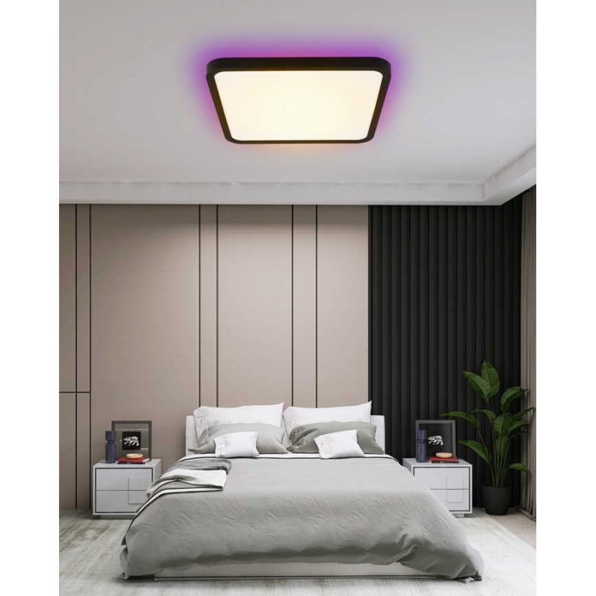 Immax NEO 07167-B40 - LED RGB+CCT Pritemdomas lubinis šviestuvas NEO LITE TUDO LED/50W/230V Wi-Fi Tuya juoda + nuotolinio valdymo pultas