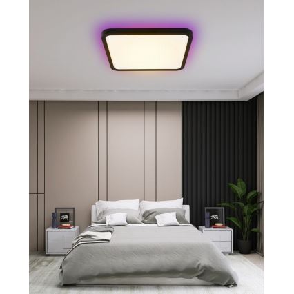 Immax NEO 07167-B40 - LED RGB+CCT reguliuojamas lubų šviestuvas NEO LITE TUDO LED/50W/230V Wi-Fi Tuya juodas + nuotolinio valdymo pultas