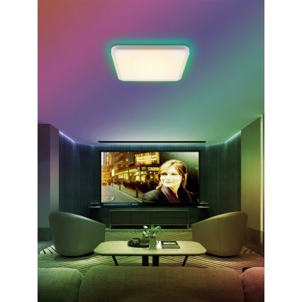 Immax NEO 07168-W40 - LED RGB+CCT Pritemdomas lubinis šviestuvas NEO LITE TUDO LED/50W/230V Wi-Fi Tuya balta + nuotolinio valdymo pultas