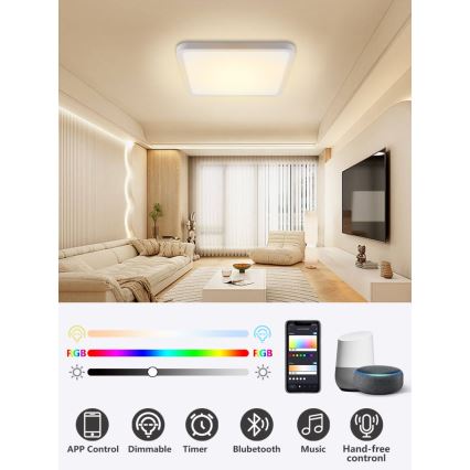 Immax NEO 07168-W40 - LED RGB+CCT Pritemdomas lubinis šviestuvas NEO LITE TUDO LED/50W/230V Wi-Fi Tuya balta + nuotolinio valdymo pultas