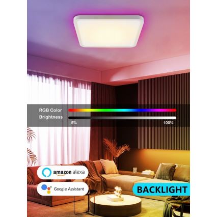 Immax NEO 07168-W40 - LED RGB+CCT Pritemdomas lubinis šviestuvas NEO LITE TUDO LED/50W/230V Wi-Fi Tuya balta + nuotolinio valdymo pultas