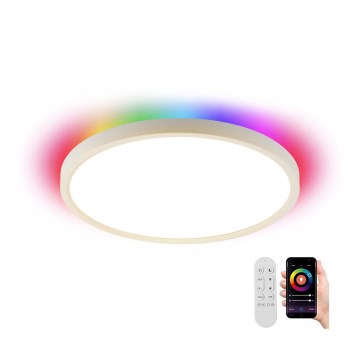 Immax NEO 07169-W60 - LED RGB+CCT Pritemdomas lubinis šviestuvas NEO LITE TUDO 65W/230V 2700-6500K Wi-Fi Tuya + nuotolinio valdymo pultas balta