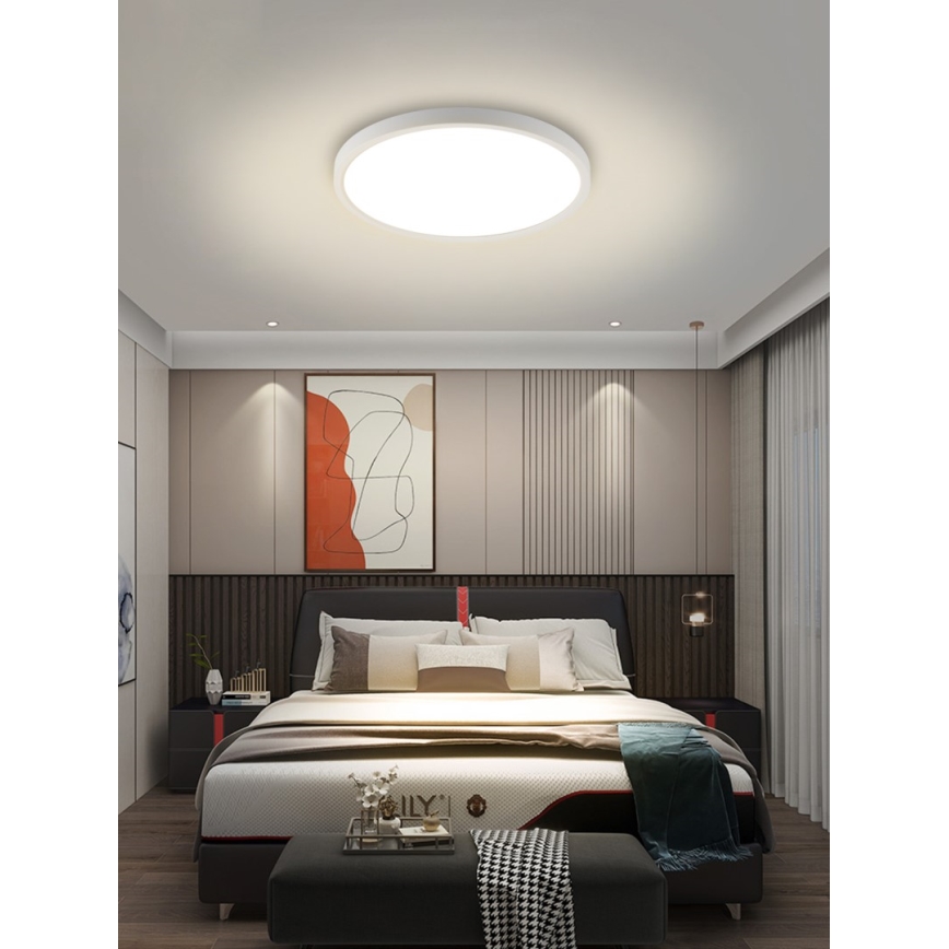 Immax NEO 07169-W60 - LED RGB+CCT Pritemdomas lubinis šviestuvas NEO LITE TUDO 65W/230V 2700-6500K Wi-Fi Tuya + nuotolinio valdymo pultas balta