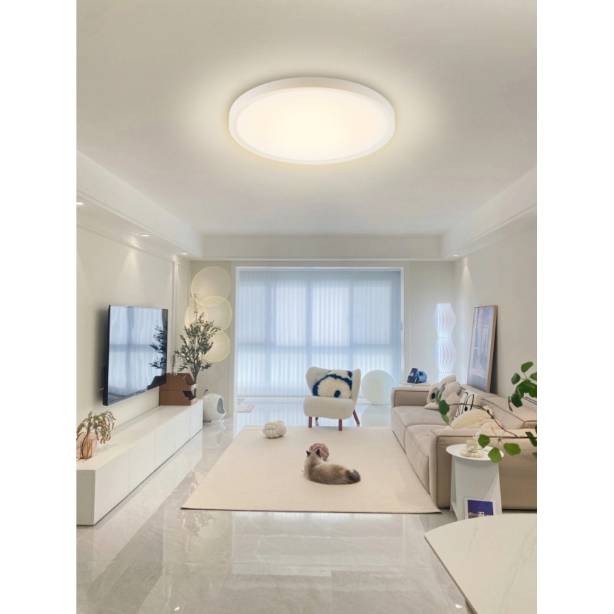 Immax NEO 07169-W60 - LED RGB+CCT Pritemdomas lubinis šviestuvas NEO LITE TUDO 65W/230V 2700-6500K Wi-Fi Tuya + nuotolinio valdymo pultas balta