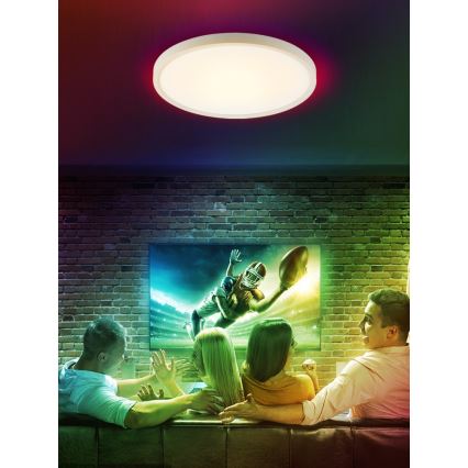 Immax NEO 07169-W60 - LED RGB+CCT Pritemdomas lubinis šviestuvas NEO LITE TUDO 65W/230V 2700-6500K Wi-Fi Tuya + nuotolinio valdymo pultas balta
