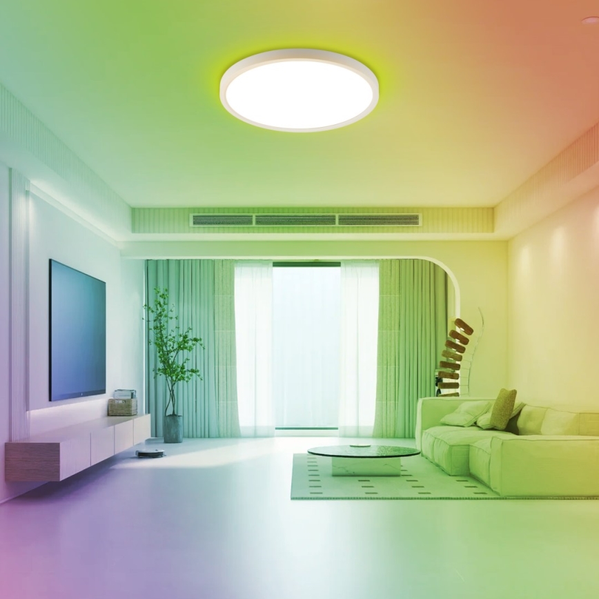 Immax NEO 07169-W60 - LED RGB+CCT Pritemdomas lubinis šviestuvas NEO LITE TUDO 65W/230V 2700-6500K Wi-Fi Tuya + nuotolinio valdymo pultas balta