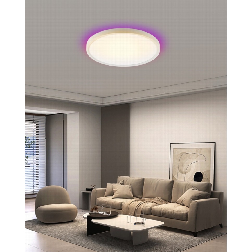 Immax NEO 07169-W60 - LED RGB+CCT Pritemdomas lubinis šviestuvas NEO LITE TUDO 65W/230V 2700-6500K Wi-Fi Tuya + nuotolinio valdymo pultas balta
