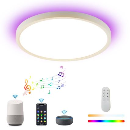 Immax NEO 07169-W60 - LED RGB+CCT Pritemdomas lubinis šviestuvas NEO LITE TUDO 65W/230V 2700-6500K Wi-Fi Tuya + nuotolinio valdymo pultas balta