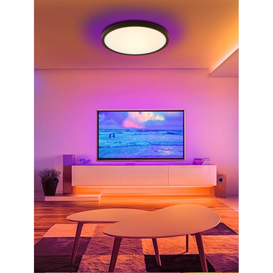 Immax NEO 07170-B60 - LED RGB+CCT Pritemdomas lubinis šviestuvas NEO LITE TUDO LED/65W/230V 2700-6500K Wi-Fi Tuya juoda + nuotolinio valdymo pultas