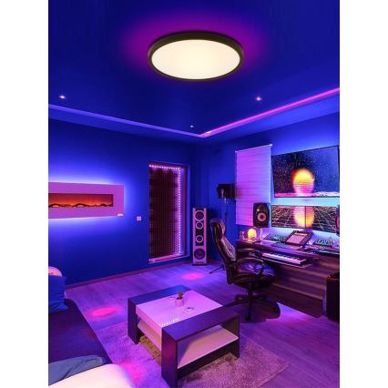 Immax NEO 07170-B60 - LED RGB+CCT Pritemdomas lubinis šviestuvas NEO LITE TUDO LED/65W/230V 2700-6500K Wi-Fi Tuya juoda + nuotolinio valdymo pultas