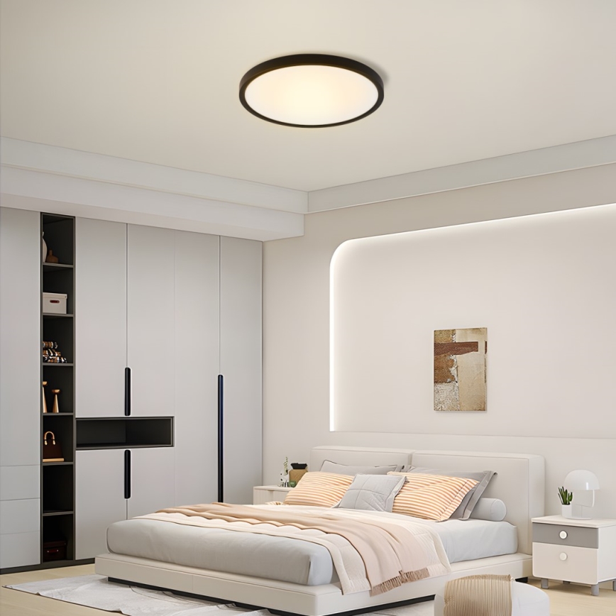 Immax NEO 07170-B60 - LED RGB+CCT Pritemdomas lubinis šviestuvas NEO LITE TUDO LED/65W/230V 2700-6500K Wi-Fi Tuya juoda + nuotolinio valdymo pultas