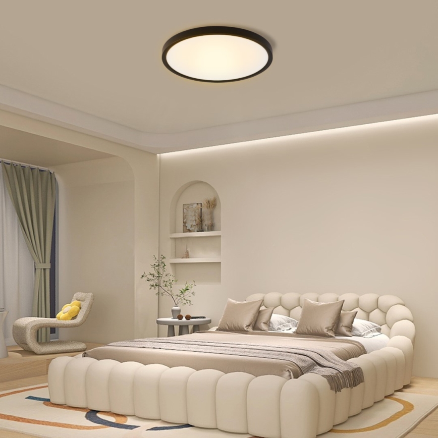Immax NEO 07170-B60 - LED RGB+CCT Pritemdomas lubinis šviestuvas NEO LITE TUDO LED/65W/230V 2700-6500K Wi-Fi Tuya juoda + nuotolinio valdymo pultas