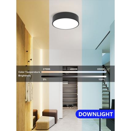 Immax NEO 07200L - LED Pritemdomas lubinis šviestuvas RONDATE LED/18W/230V 3000-6000K diametras 25 cm juoda Tuya + nuotolinio valdymo pultas