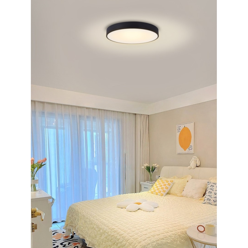 Immax NEO 07202L - LED Pritemdomas lubinis šviestuvas RONDATE LED/53W/230V juoda Tuya + nuotolinio valdymo pultas