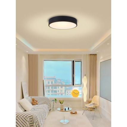 Immax NEO 07202L - LED Pritemdomas lubinis šviestuvas RONDATE LED/53W/230V juoda Tuya + nuotolinio valdymo pultas