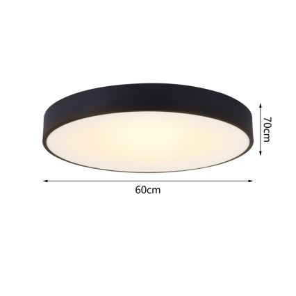 Immax NEO 07202L - LED Pritemdomas lubinis šviestuvas RONDATE LED/53W/230V juoda Tuya + nuotolinio valdymo pultas