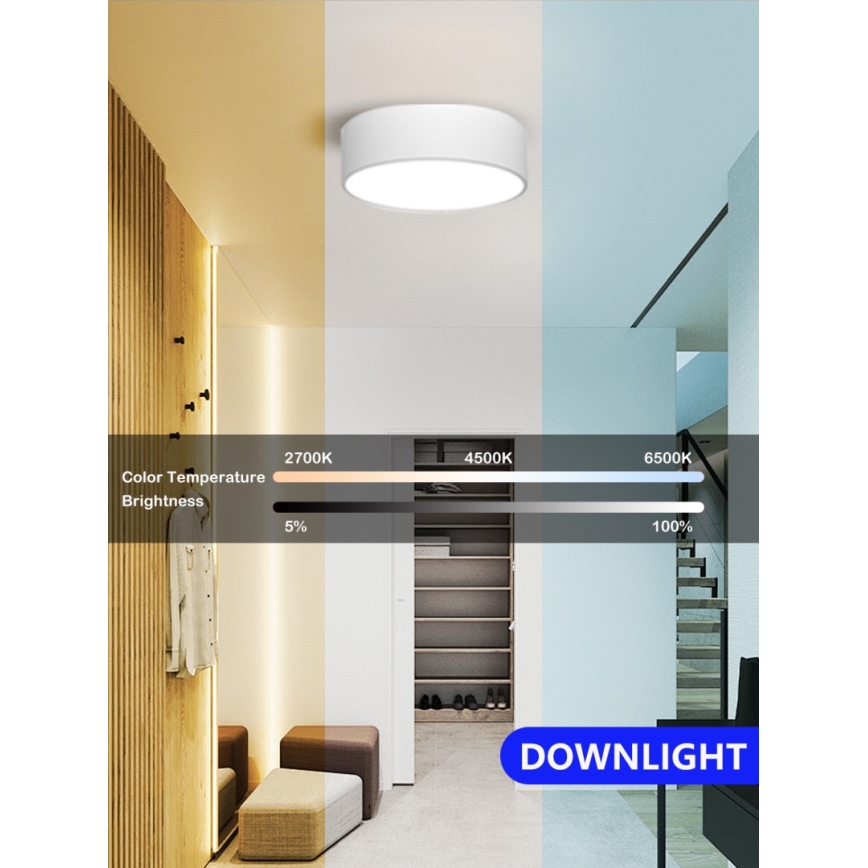 Immax NEO 07204L - LED Pritemdomas lubinis šviestuvas RONDATE LED/18W/230V 3000-6000K balta Tuya + nuotolinio valdymo pultas
