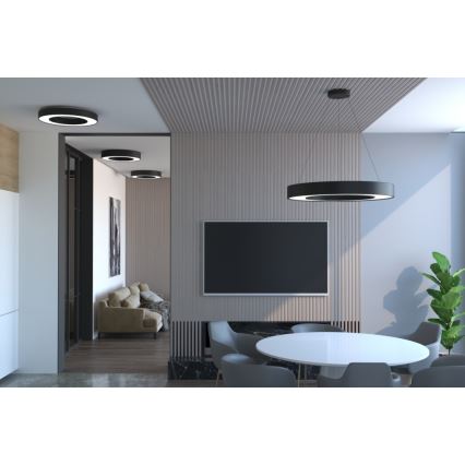 Immax NEO 07209L - LED Pritemdomas lubinis šviestuvas PASTEL LED/53W/230V 60 cm juoda Tuya + nuotolinio valdymo pultas