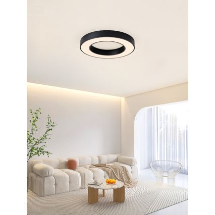 Immax NEO 07209L - LED Pritemdomas lubinis šviestuvas PASTEL LED/53W/230V 60 cm juoda Tuya + nuotolinio valdymo pultas