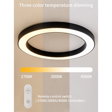 Immax NEO 07210L - LED Pritemdomas lubinis šviestuvas PASTEL LED/68W/230V 95 cm juoda Tuya + nuotolinio valdymo pultas