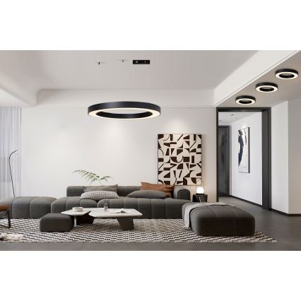 Immax NEO 07211L - LED reguliuojamas šviestuvas ant laido PASTEL LED/68W/230V 2700-6500K Tuya juodas + nuotolinio valdymo pultas