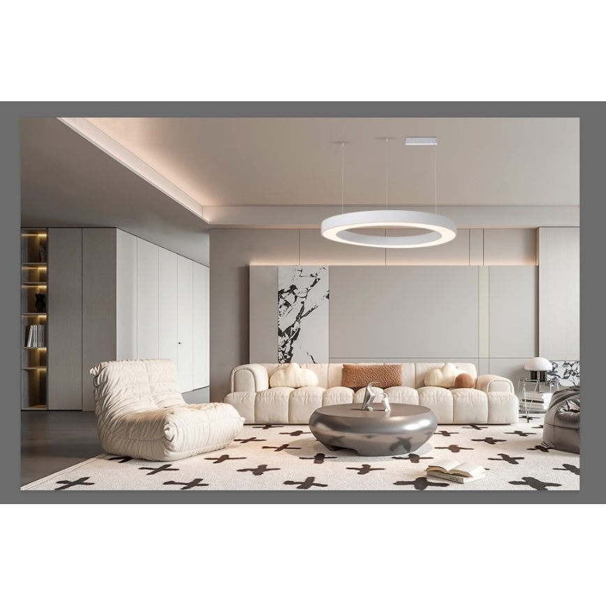 Immax NEO 07214L - LED Reguliuojamas pakabinamas sietynas PASTEL LED/68W/230V 2700-6500K balta 95 cm Tuya + nuotolinio valdymo pultas