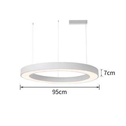 Immax NEO 07214L - LED Reguliuojamas pakabinamas sietynas PASTEL LED/68W/230V 2700-6500K balta 95 cm Tuya + nuotolinio valdymo pultas
