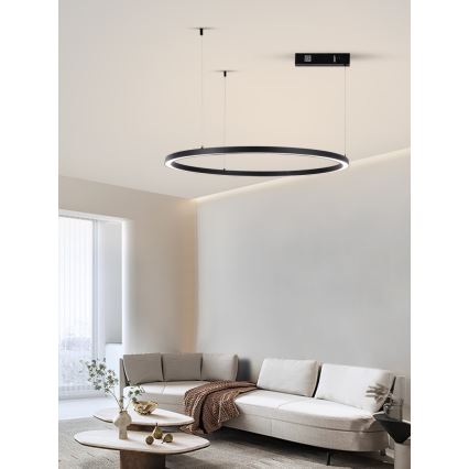 Immax NEO 07215L - LED Pritemdomas pakabinamas sietynas FINO LED/60W/230V 80 cm juoda Tuya + nuotolinio valdymo pultas