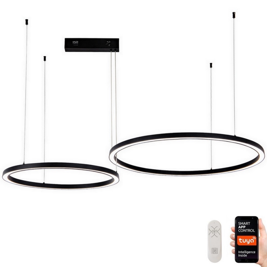 Immax NEO 07216L - LED Pritemdomas pakabinamas sietynas FINO LED/93W/230V 60/80cm juoda Tuya + nuotolinio valdymo pultas