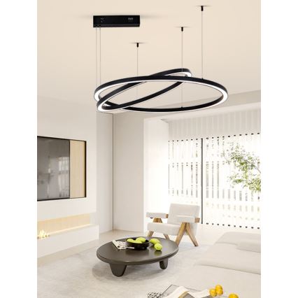 Immax NEO 07216L - LED Pritemdomas pakabinamas sietynas FINO LED/93W/230V 60/80cm juoda Tuya + nuotolinio valdymo pultas