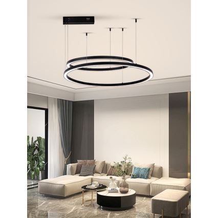 Immax NEO 07216L - LED Pritemdomas pakabinamas sietynas FINO LED/93W/230V 60/80cm juoda Tuya + nuotolinio valdymo pultas