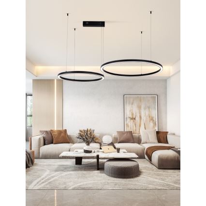 Immax NEO 07216L - LED Pritemdomas pakabinamas sietynas FINO LED/93W/230V 60/80cm juoda Tuya + nuotolinio valdymo pultas