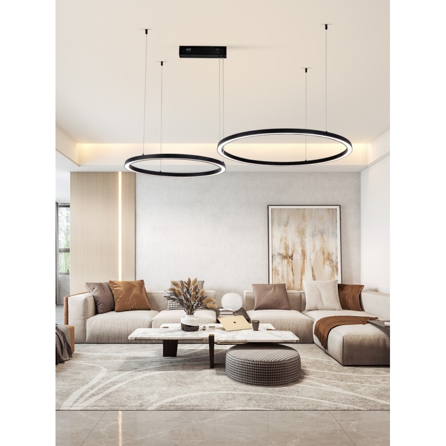 Immax NEO 07216L - LED Pritemdomas pakabinamas sietynas FINO LED/93W/230V 60/80cm juoda Tuya + nuotolinio valdymo pultas