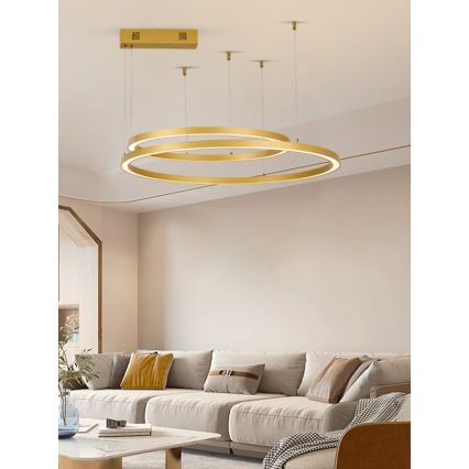 Immax NEO 07218L - LED Pritemdomas pakabinamas sietynas FINO LED/93W/230V 60/80cm auksas Tuya + nuotolinio valdymo pultas