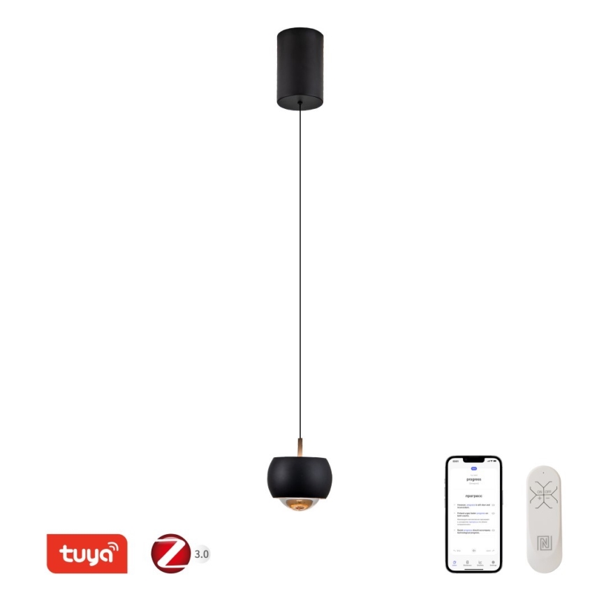 Immax NEO 07219L - LED reguliuojamas pakabinamas šviestuvas ant laido DORMINE LED/6W/230V matinė juoda Tuya + nuotolinio valdymo pultas