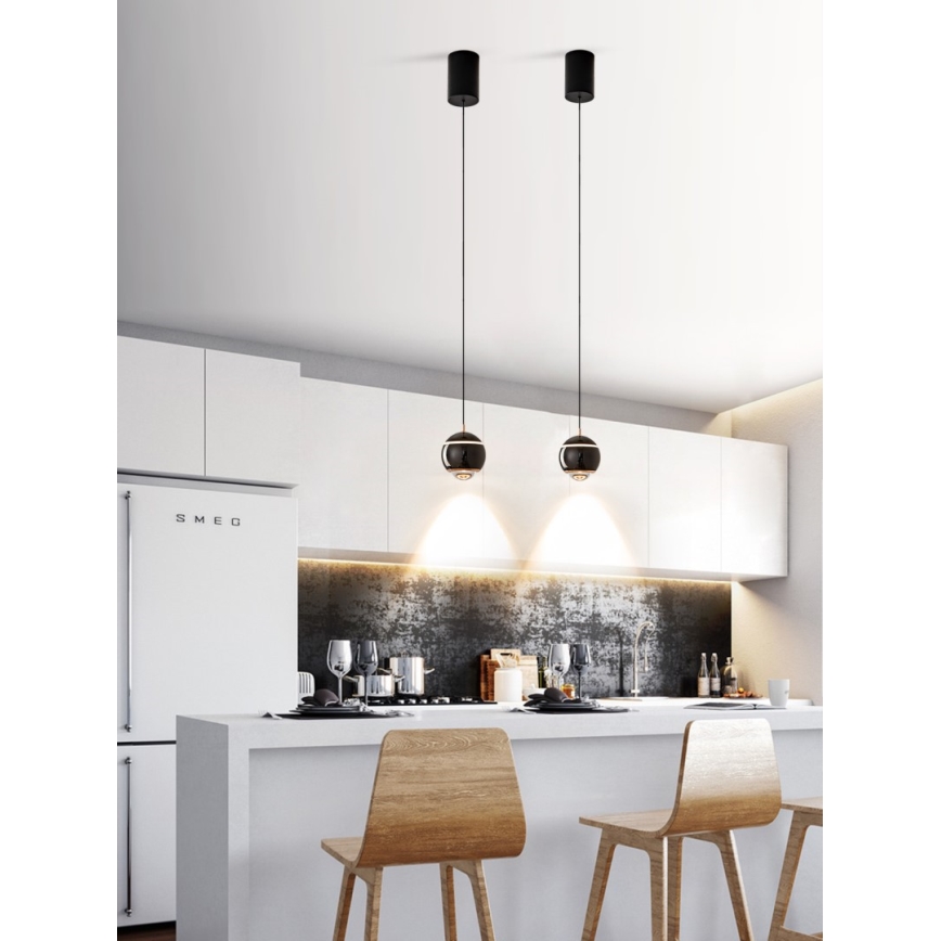 Immax NEO 07220L - LED Pritemdomas pakabinamas sietynas DORMINE LED/6W/230V blizgi juoda Tuya + nuotolinio valdymo pultas